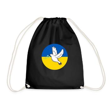 Ukraine Flag with peace dove - Turnbeutel - Schwarz - Vorne