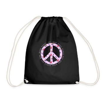 Make Peace not War - Peace Sign - Peace - Drawstring Bag - black - Front