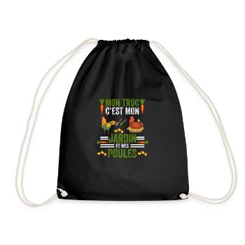 Cadeau poule Jardin Jardinier Humour Poules - Sac de sport léger - noir - Devant