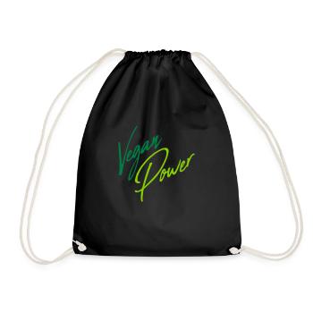 Vegan Power Handwriting - Drawstring Bag - black - Front