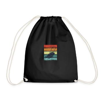 Vintage Lawn Mower - Drawstring Bag - black - Front