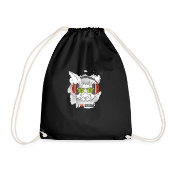 Lapin Lunette Casque Musique I love music - Sac de sport léger - noir - Devant