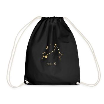 Poissons/Poissons - Signe du zodiaque - Horoscope - Sac de sport léger - noir - Devant