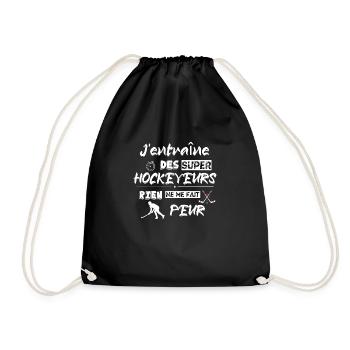 J'entraîne des supers hockeyeurs rien me fait peur - Sac de sport léger - noir - Devant