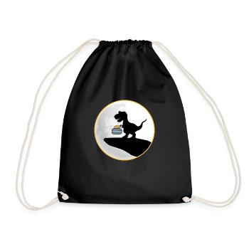 curling curling curlingdino curling stone - Drawstring Bag - black - Front