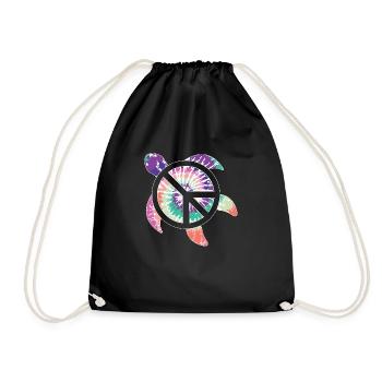 Peace Turtle - Drawstring Bag - black - Front