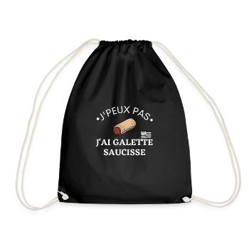 J'peux pas j'ai Galette saucisse. Cadeau bretagne - Sac de sport léger - noir - Devant