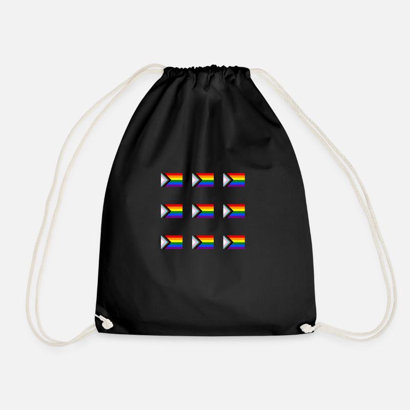 Progress Pride-Flagge - Turnbeutel - Schwarz