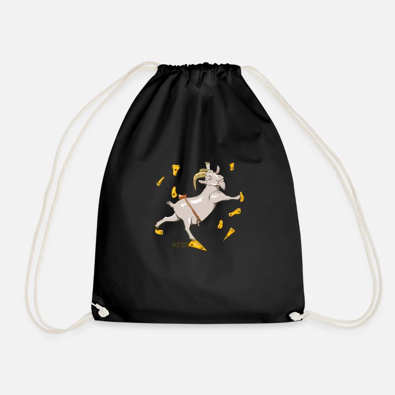 Climbing goat rocks - Drawstring Bag - black
