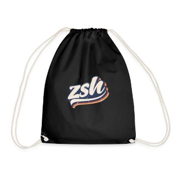 zsh | zshell | Z shell - Drawstring Bag - black - Front