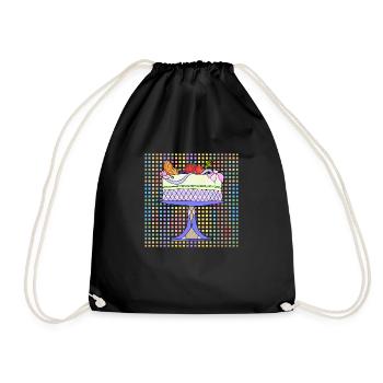 Cake - Drawstring Bag - black - Front