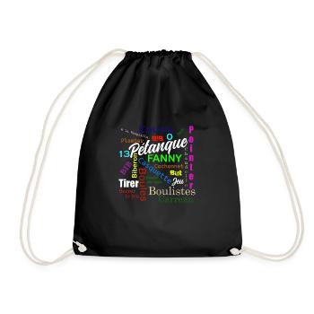 Pétanque Homme Femme Cadeau humoristique Boulistes - Sac de sport léger - noir - Devant
