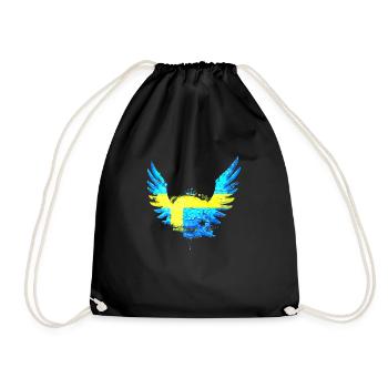 Sweden Sweden Viking Norden Scandinavia Midsummer - Drawstring Bag - black - Front