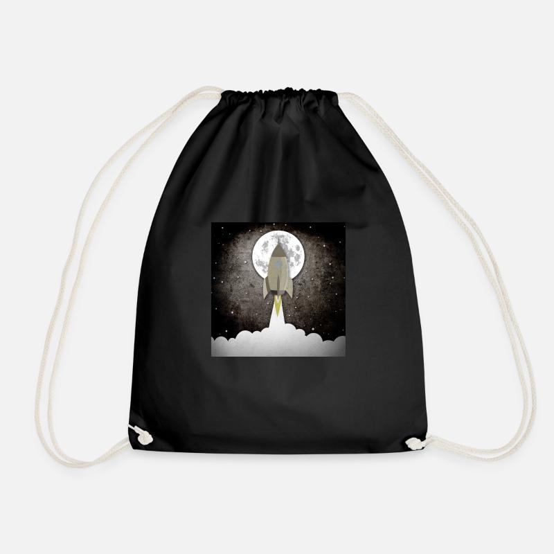 Old rocket lift off - Drawstring Bag - black