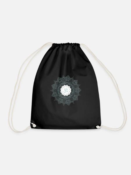 om chakra yoga hell mint mandala - Turnbeutel - Schwarz