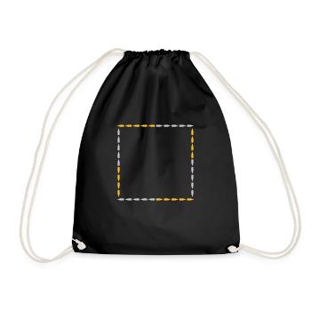 Beer Shield Square - Drawstring Bag - black - Front