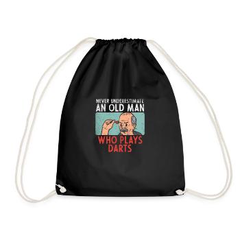 Darts Dart Player Sayings - Drawstring Bag - black - Front