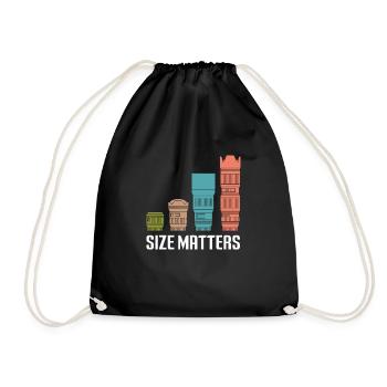 Size Matter Lens Photo Camera Photographer - Drawstring Bag - black - Front