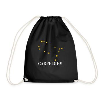 Carpe Diem nutze den Tag Sternbild Zwilling Gemini - Turnbeutel - Schwarz - Vorne