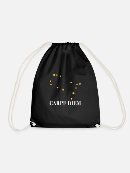 Carpe Diem nutze den Tag Sternbild Zwilling Gemini - Turnbeutel - Schwarz