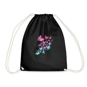 Papillons, aquarelle, coloré, peinture, graffiti - Sac de sport léger - noir - Devant