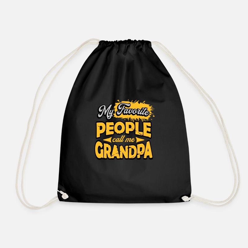 People Call Me Grandpa - Drawstring Bag - black
