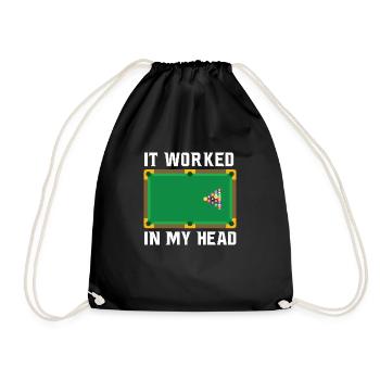 Es funktionierte in meinem Kopf Pool Billard Snooker - Turnbeutel - Schwarz - Vorne