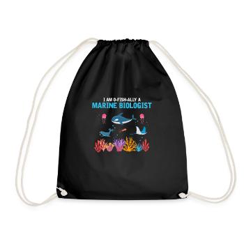 Official Marine Biologist Fish Marine Biology - Drawstring Bag - black - Front
