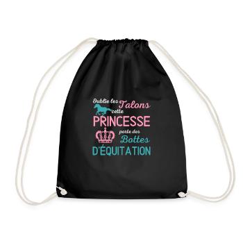 Oublie les talons cette princesse porte des bottes - Sac de sport léger - noir - Devant