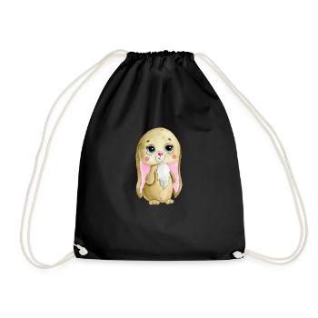 lapin mignon - Sac de sport léger - noir - Devant