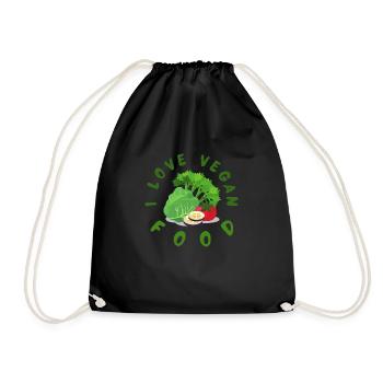 i love vegan food - Turnbeutel - Schwarz - Vorne