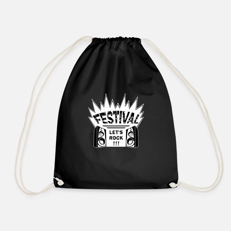 Festival - let's rock!!! - Turnbeutel - Schwarz