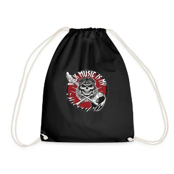 Rock and Roll Rock Music Hard Rock Therapy - Drawstring Bag - black - Front