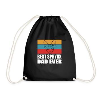 Best Cat Dad Sphynx Vater Geschenk Katze Spruch - Turnbeutel - Schwarz - Vorne