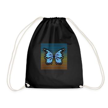 Butterfly - Drawstring Bag - black - Front