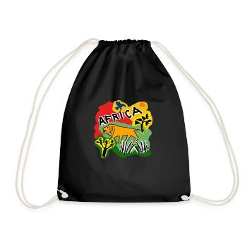 Africa Lion - Drawstring Bag - black - Front