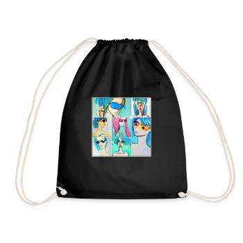 Collage de cosplay aux cheveux bleus - Sac de sport léger - noir - Devant