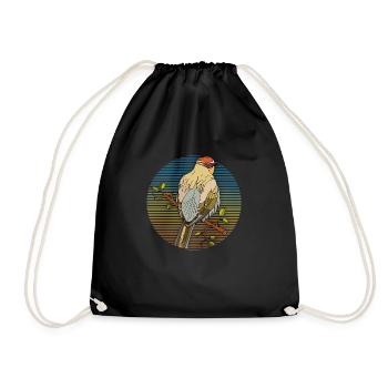 Bird - Drawstring Bag - black - Front