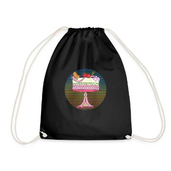 Cake - Drawstring Bag - black - Front