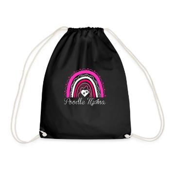 Poodle Mom Rainbow Poodle Mom - Drawstring Bag - black - Front
