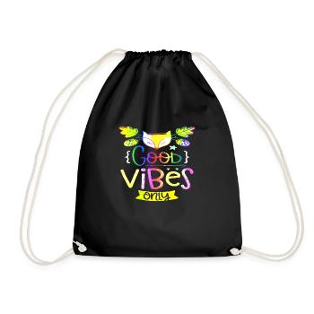 Think outside the box positive thoughts happy - Drawstring Bag - black - Front