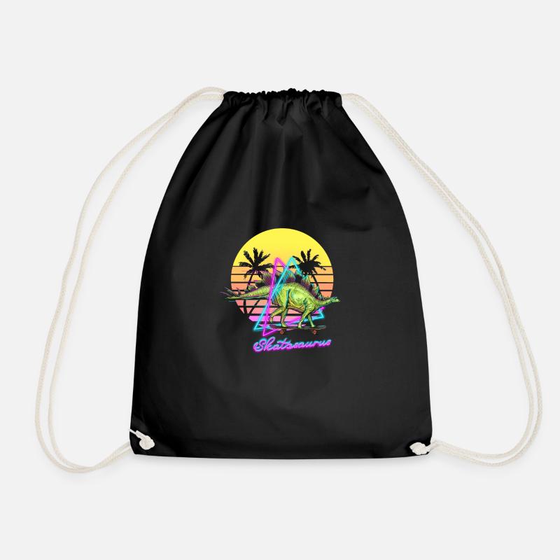 Skatosaurus - Drawstring Bag - black
