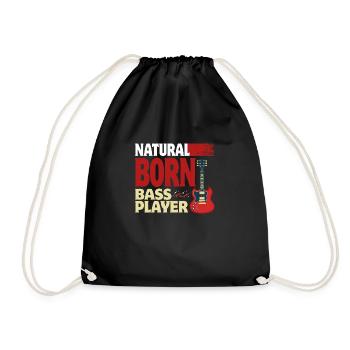 Natural Born Bass Player - Drawstring Bag - black - Front