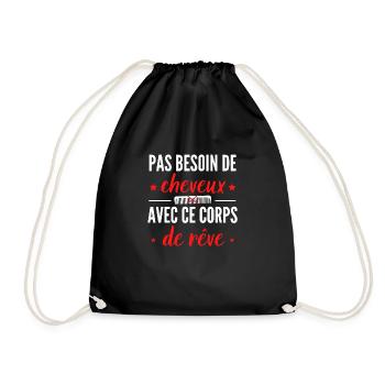 pas besoin de cheveux avec ce corps de rêve - Sac de sport léger - noir - Devant