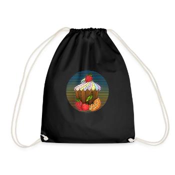Cake - Drawstring Bag - black - Front