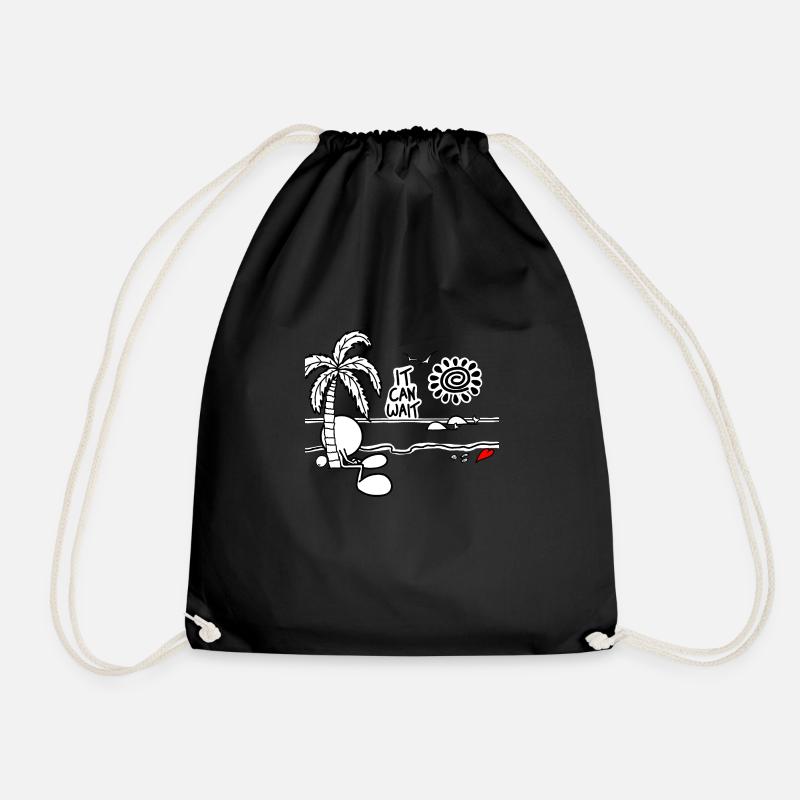 It Can Wait Plain Doodle - Turnbeutel - Schwarz