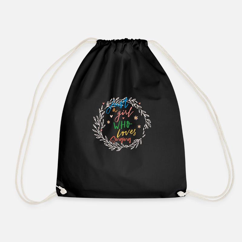 Just A Girl Who Loves Singing - Drawstring Bag - black