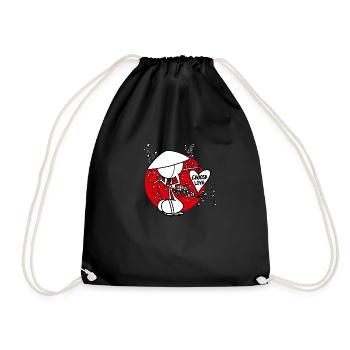 Samurai Of Hearts Plain Doddle - Drawstring Bag - black - Front