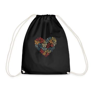 Butterfly Heart Cute butterflies - Drawstring Bag - black - Front