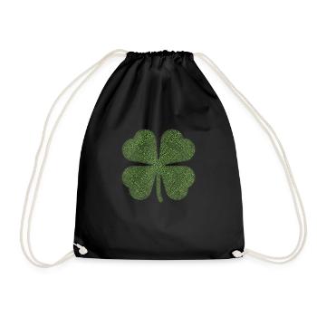 Streak of lucky - Cloverleaf - Lucky Gift Idea - Drawstring Bag - black - Front